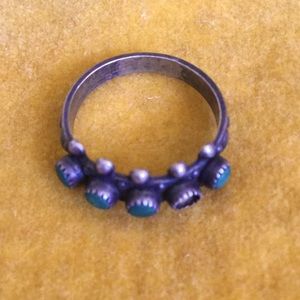Antique Vintage turquoise silver southwestern boho ring